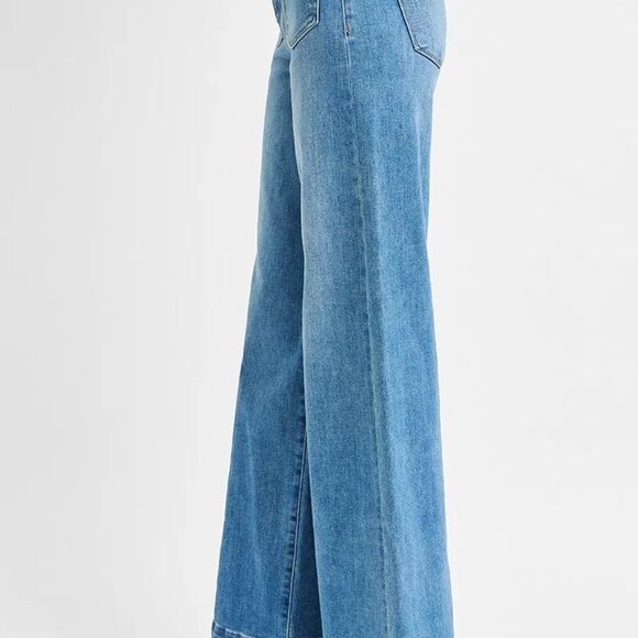 nwt RISEN Full Size Mid Rise Wide Front Patch Pocket Jeans Plus Size - Picture 5 of 6